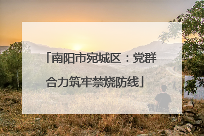 南阳市宛城区：党群合力筑牢禁烧防线