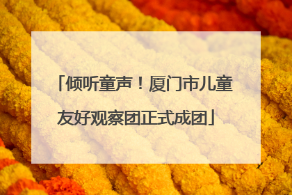 倾听童声！厦门市儿童友好观察团正式成团