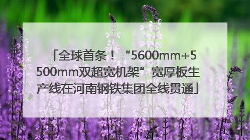 全球首条！“5600mm+5500mm双超宽机架”宽厚板生产线在河南钢铁集团全线贯通