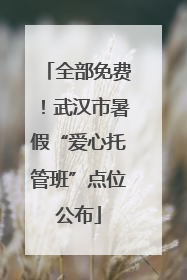 全部免费！武汉市暑假“爱心托管班”点位公布