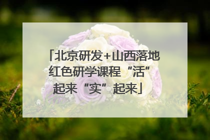 北京研发+山西落地 红色研学课程“活”起来“实”起来