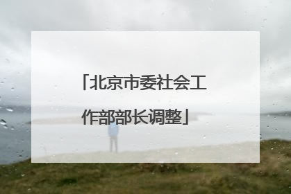 北京市委社会工作部部长调整