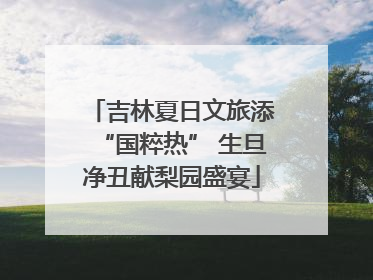 吉林夏日文旅添“国粹热” 生旦净丑献梨园盛宴
