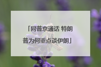 同普京通话 特朗普为何重点谈伊朗