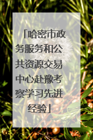 哈密市政务服务和公共资源交易中心赴豫考察学习先进经验