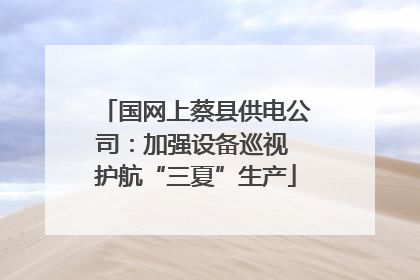 国网上蔡县供电公司：加强设备巡视 护航“三夏”生产