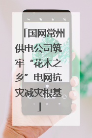国网常州供电公司筑牢“花木之乡”电网抗灾减灾根基