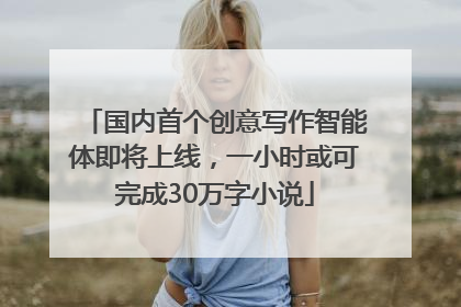 国内首个创意写作智能体即将上线，一小时或可完成30万字小说