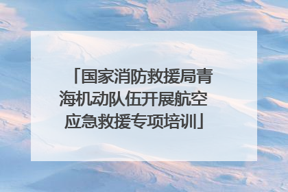 国家消防救援局青海机动队伍开展航空应急救援专项培训