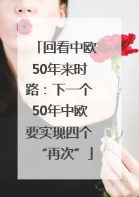 回看中欧50年来时路：下一个50年中欧要实现四个“再次”
