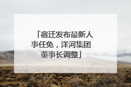 宿迁发布最新人事任免，洋河集团董事长调整