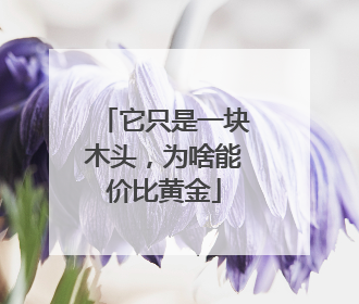 它只是一块木头，为啥能价比黄金