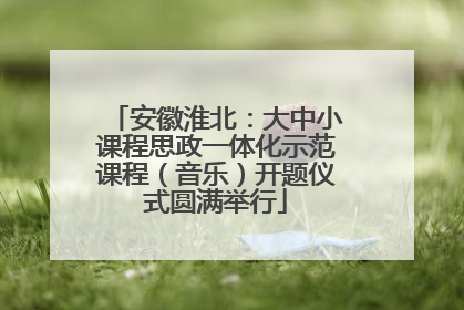 安徽淮北：大中小课程思政一体化示范课程（音乐）开题仪式圆满举行
