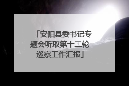 安阳县委书记专题会听取第十二轮巡察工作汇报