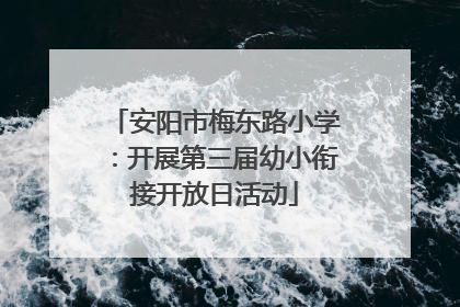 安阳市梅东路小学：开展第三届幼小衔接开放日活动