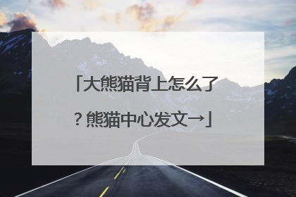 大熊猫背上怎么了？熊猫中心发文→
