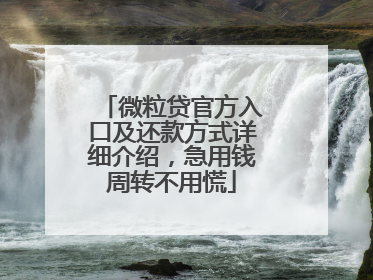 微粒贷官方入口及还款方式详细介绍，急用钱周转不用慌