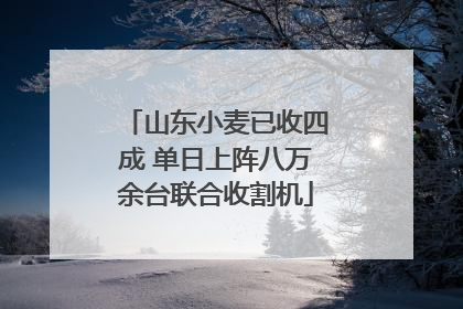 山东小麦已收四成 单日上阵八万余台联合收割机
