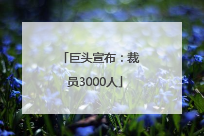 巨头宣布：裁员3000人