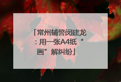 常州辅警闵建龙：用一张A4纸“画”解纠纷
