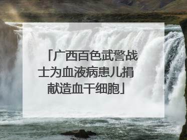 广西百色武警战士为血液病患儿捐献造血干细胞