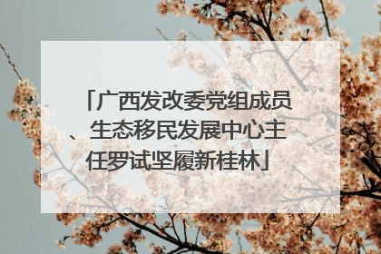 广西发改委党组成员、生态移民发展中心主任罗试坚履新桂林