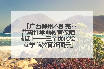 广西柳州不断完善普惠性学前教育保障机制——三个优化绘就学前教育新图景