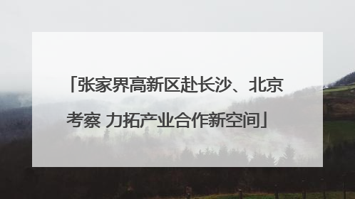 张家界高新区赴长沙、北京考察 力拓产业合作新空间