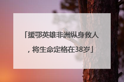 援鄂英雄非洲纵身救人，将生命定格在38岁
