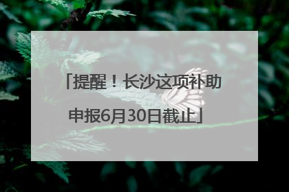 提醒！长沙这项补助申报6月30日截止