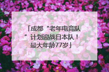 成都“老年电竞队”计划迎战日本队！最大年龄77岁