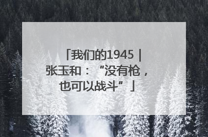 我们的1945｜张玉和：“没有枪，也可以战斗”