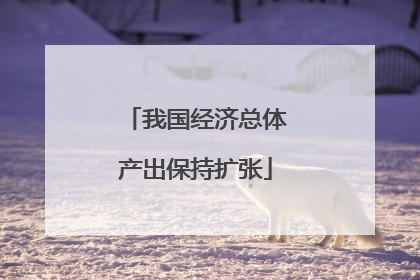 我国经济总体产出保持扩张