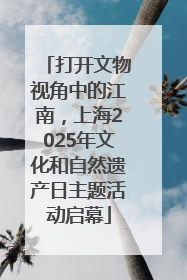 打开文物视角中的江南，上海2025年文化和自然遗产日主题活动启幕