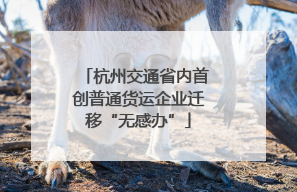 杭州交通省内首创普通货运企业迁移“无感办”