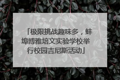 极限挑战趣味多，蚌埠博雅培文实验学校举行校园吉尼斯活动