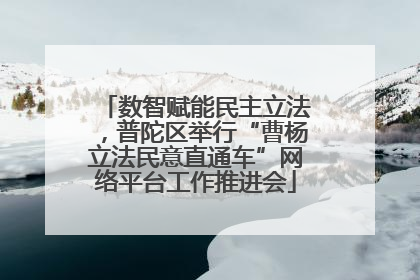 数智赋能民主立法，普陀区举行“曹杨立法民意直通车”网络平台工作推进会