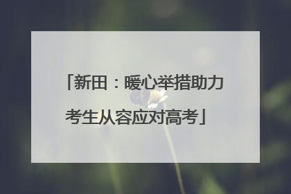 新田：暖心举措助力考生从容应对高考