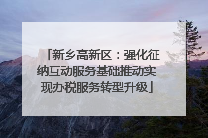 新乡高新区：强化征纳互动服务基础推动实现办税服务转型升级
