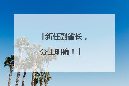 新任副省长，分工明确！