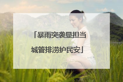 暴雨突袭显担当 城管排涝护民安
