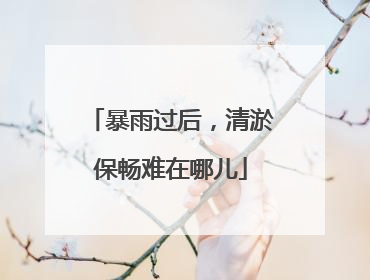 暴雨过后，清淤保畅难在哪儿