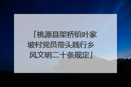 桃源县架桥镇叶家坡村党员带头践行乡风文明二十条规定
