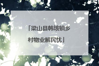 梁山县韩垓镇乡村物业解民忧