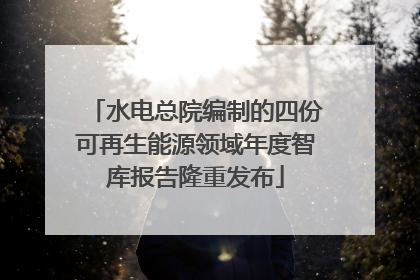 水电总院编制的四份可再生能源领域年度智库报告隆重发布