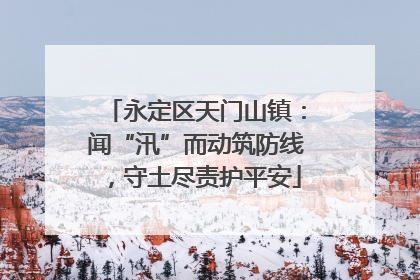 永定区天门山镇：闻“汛”而动筑防线，守土尽责护平安