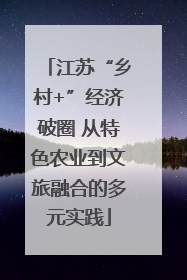 江苏“乡村+”经济破圈 从特色农业到文旅融合的多元实践
