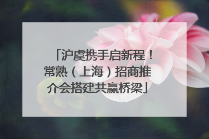 沪虞携手启新程！常熟（上海）招商推介会搭建共赢桥梁