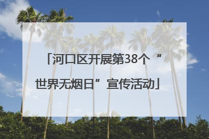 河口区开展第38个“世界无烟日”宣传活动