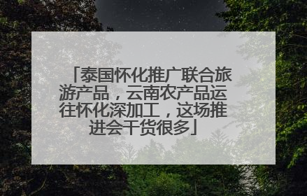 泰国怀化推广联合旅游产品，云南农产品运往怀化深加工，这场推进会干货很多